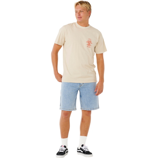 2026 Rip Curl Herre Search Icon Tee 0X9MTE - Vintage White